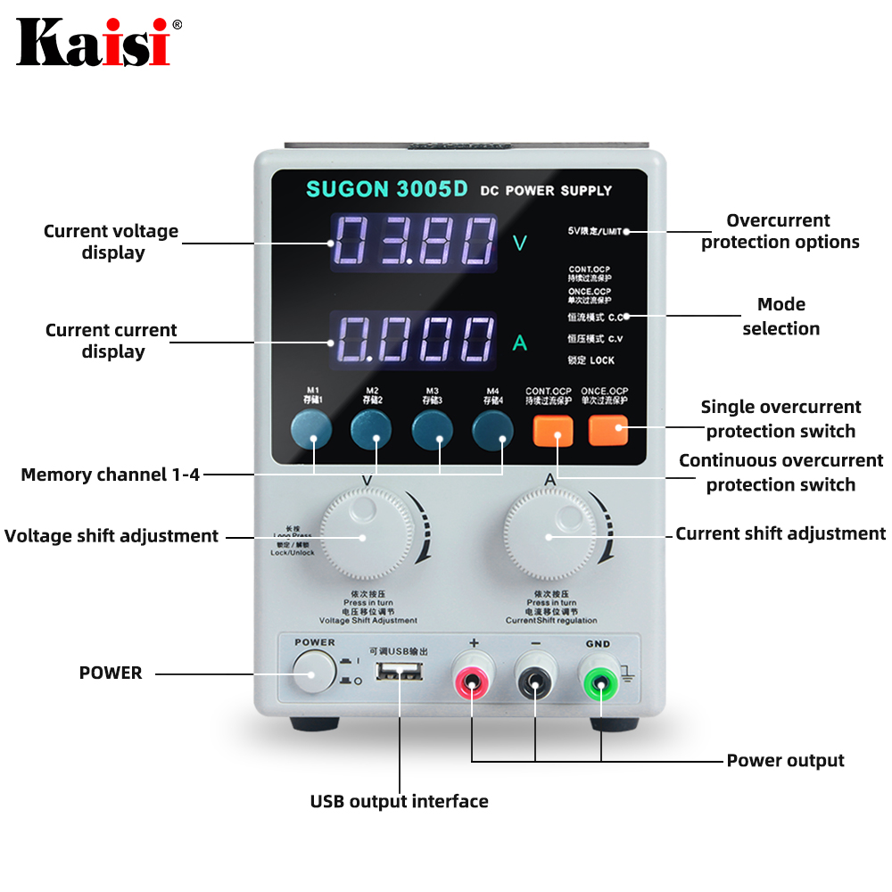 SUGON 3005D 30V 5A DC Điều Chỉ - đánh giá và giá Electronics Repair Lab